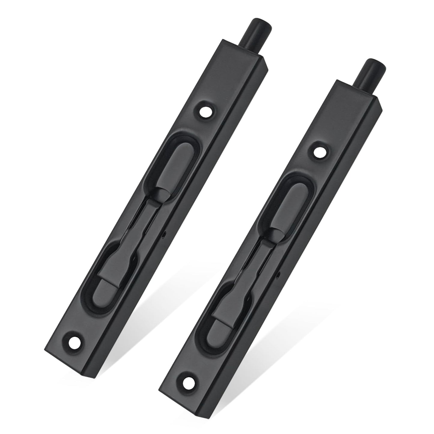 MOSECYOU Flush Bolt French Door Lock 6â, 2 Packs, Bolt Latch for Double Doors, Flip Lever Mechanism, Door Top/Bottom Lock for Sliding/Patio/Storm Door (Black, 6 in. - 2pack)