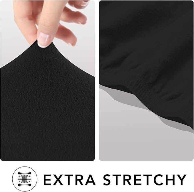 PureFit Super Stretch Recliner Sofa Slipcover with Pocket – Spandex Non Slip Soft Couch Sofa Cover, Washable Furniture Protector with Elastic Bottom for Kids, Pets （Recliner, Black）