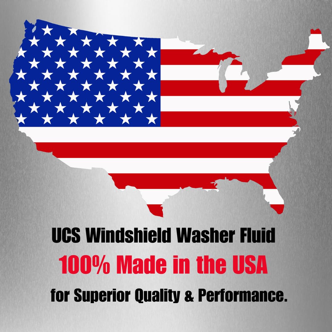 UCS Windshield Washer Fluid All Season -27°F, Freeze Protection, Water Repellent & Bug Remover, Streak-Free, 1 Gallon (128 fl oz)