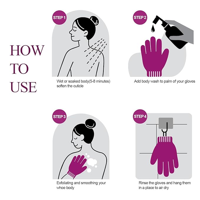 Evridwear Exfoliating Dual Texture Bath Gloves for Shower, Spa, Massage and Body Scrubs, Dead Skin Cell Remover, Gloves with Hanging Loop (1 Pair Innuendo Heavy Glove)