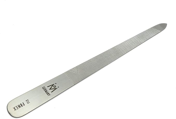GERMANIKURE Original Triple Cut Metal Nail File, Double Sided FINOX Stainless Steel, Ethically Made in Solingen Germany