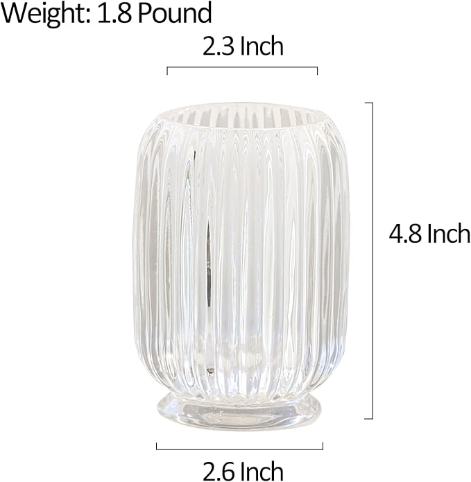 Crystal Makeup Brush holder Organizer, Vintage Make Up Brush Cup Pen Pencil Holder striped vase, Comb Brushes Pen Pencil Storage Box Container (Clear)