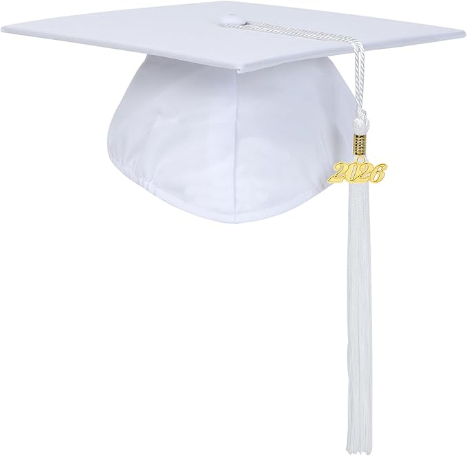 Unisex Adult Matte Graduation Cap with Tassel Year Charm