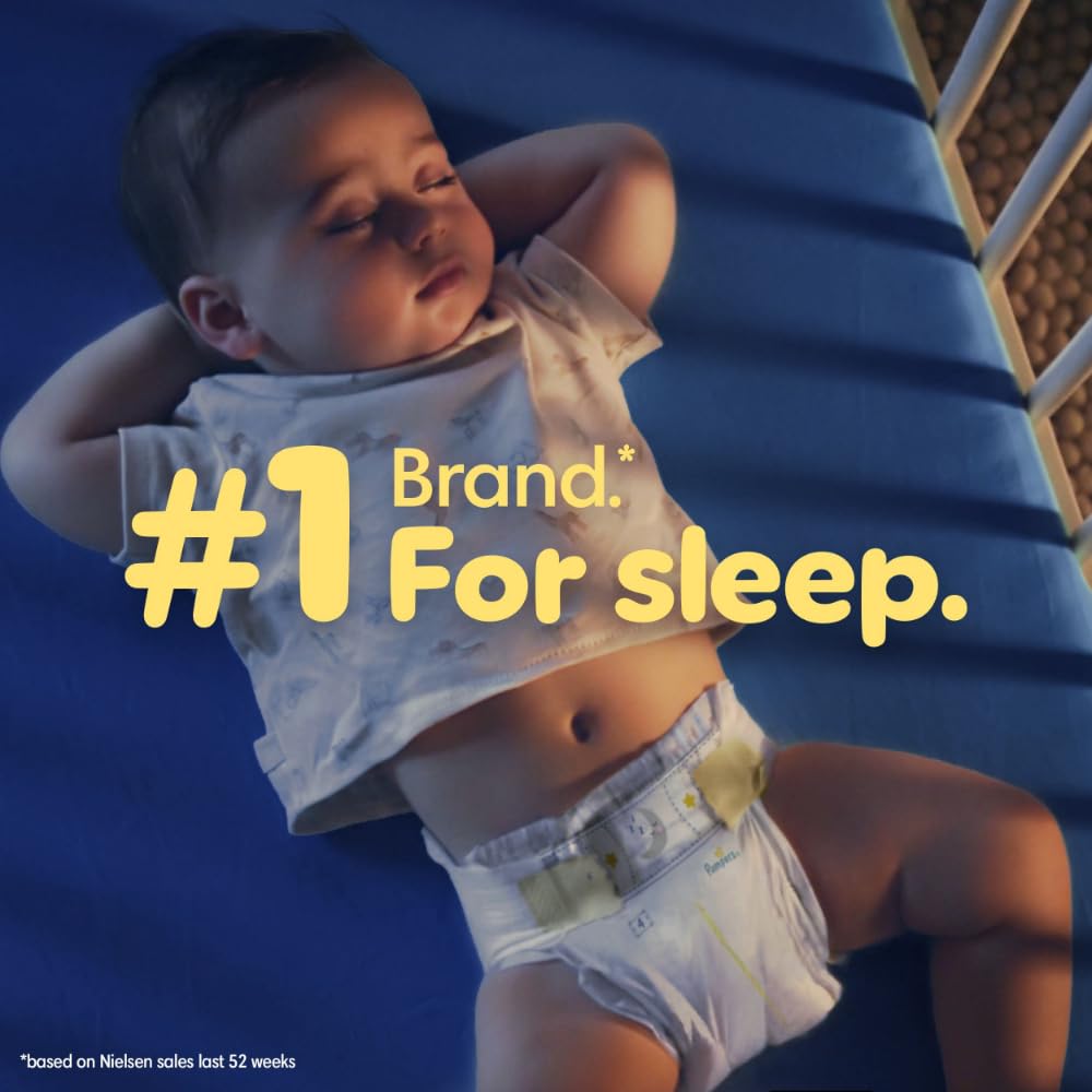 Pampers ZZZ Overnight Diapers, Size 5 (27+ lbs), 88 Count, Nighttime Protection Disposable Baby Diaper, Night Time Leak and Skin Protection