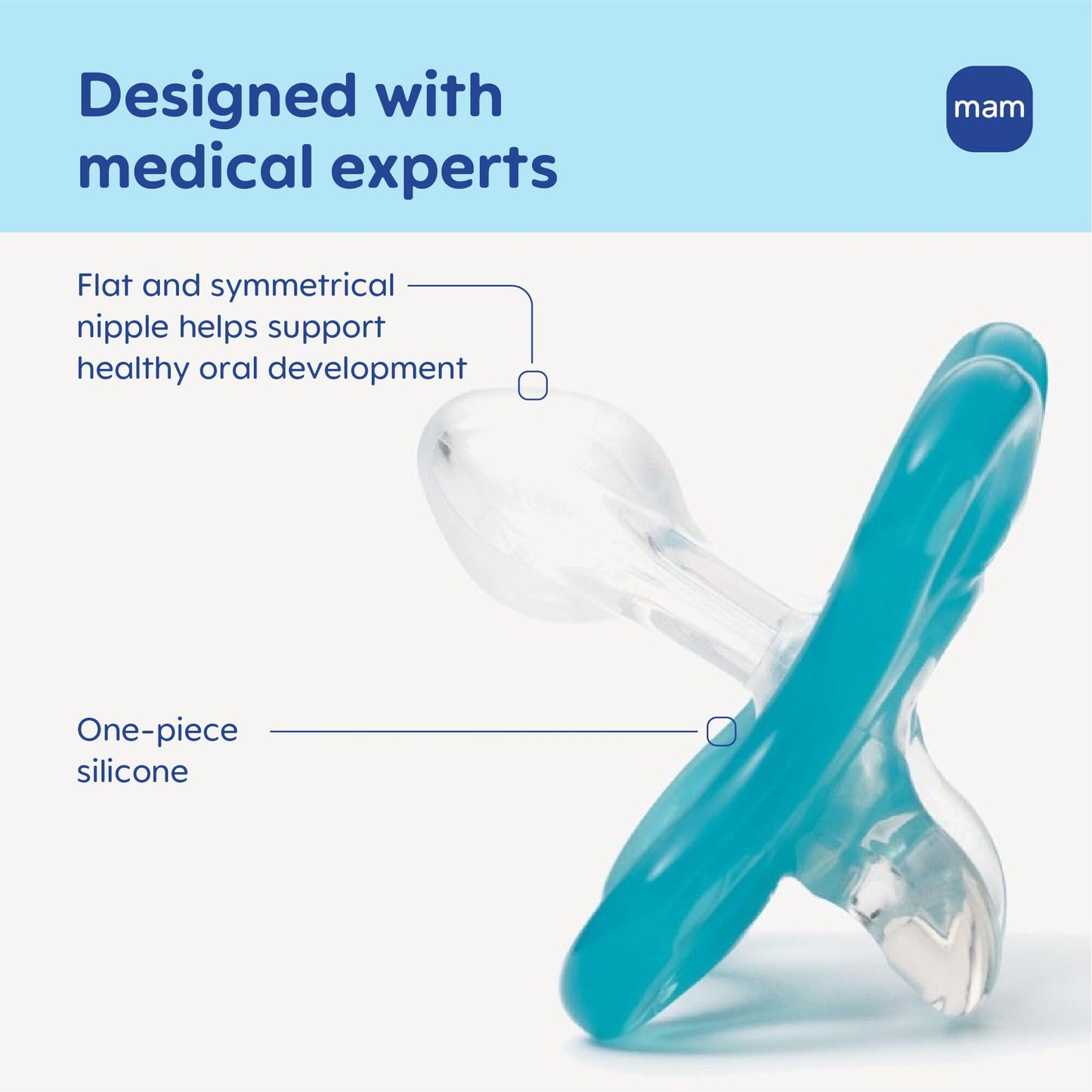 MAM Comfort Baby Pacifier 0-3 Months, Specially for Smaller Newborn Mouths, Lightweight One-Piece BPA-Free Silicone,Easy to Clean, Best for Breastfed Babies, 4 Pk, Made in Europe