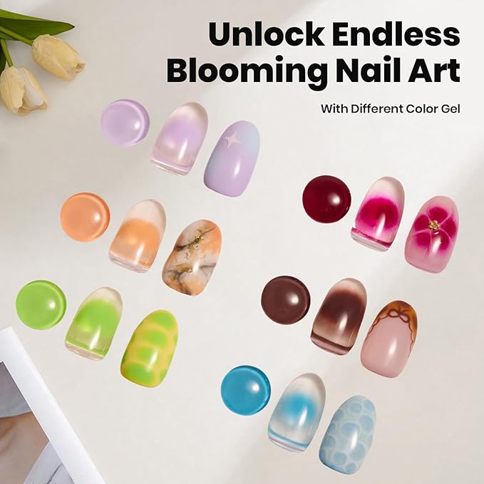 Beetles Blooming Gel for Nails - Easy Blooming Nail Art Gel for Floral & Marble Designs, UV/LED Cure Soak Off DIY at Home Gift for Women