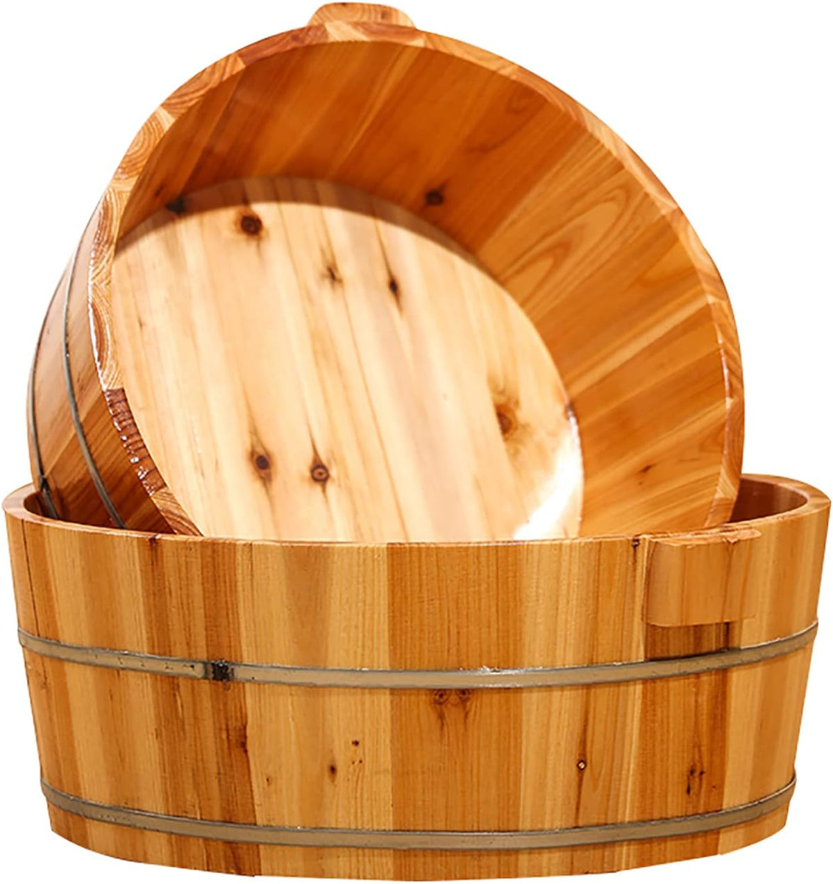 Solid Wood Foot Tub for Soaking Feet | Wooden Foot Bath Bucket, Household Foot Bath Barrel for Foot Care | Relaxing Spa Experience for Feet