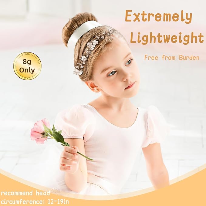 Tanfeine Flower Girl Hair Accessory, Pearl Headpiece for Girls and Women, Wedding, Birthday, Party, and First Communion