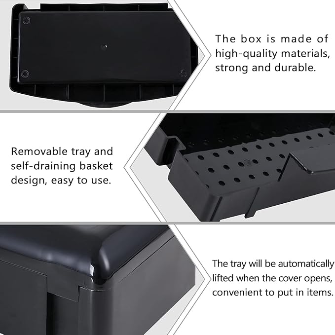 Gusnilo Nail Tool Sterilizer Box Plastic Disinfectant Container Disinfectant Tray for Nail Tools, Tweezers, Hair Salon, Spa and Trimmer Manicure Equipment (Black)