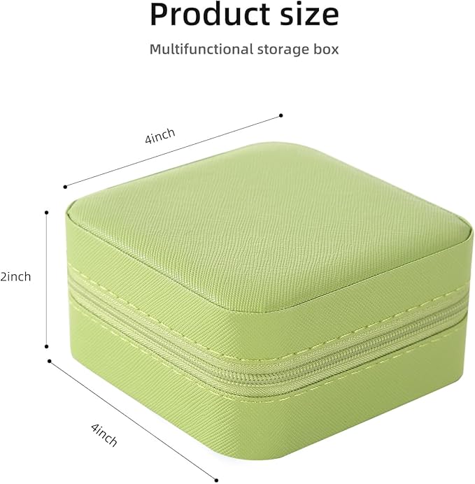 KElofoN Travel jewelry case Travel jewelry box Travel Jewelry Organizer Small Jewelry Organizer Box Gift for Girls Women with Mirror(Grass green)