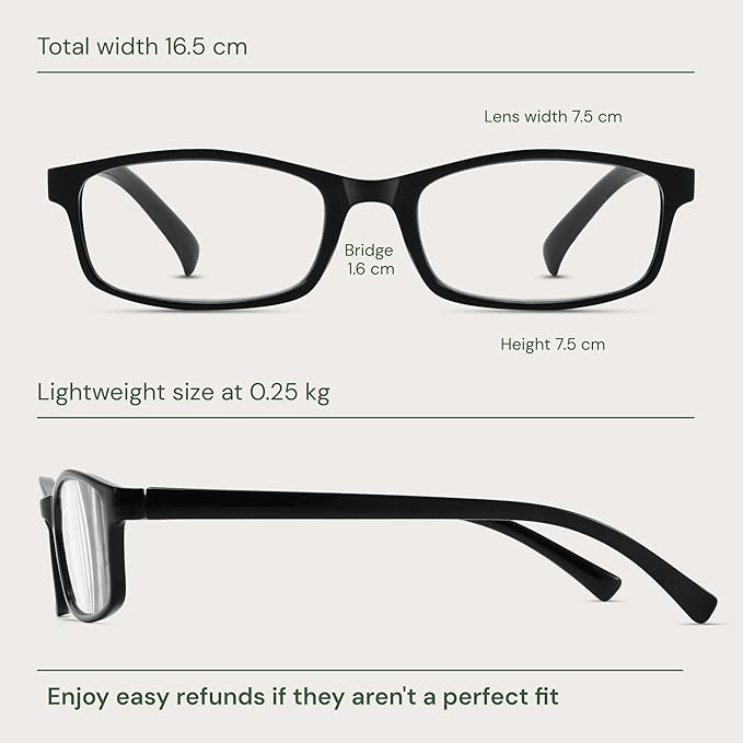 Gaoye +2.75 Reading Glasses Men - Blue Light Blocking Lenses, TR90 Frames, UV400 - Eyeglasses with Clear Vision