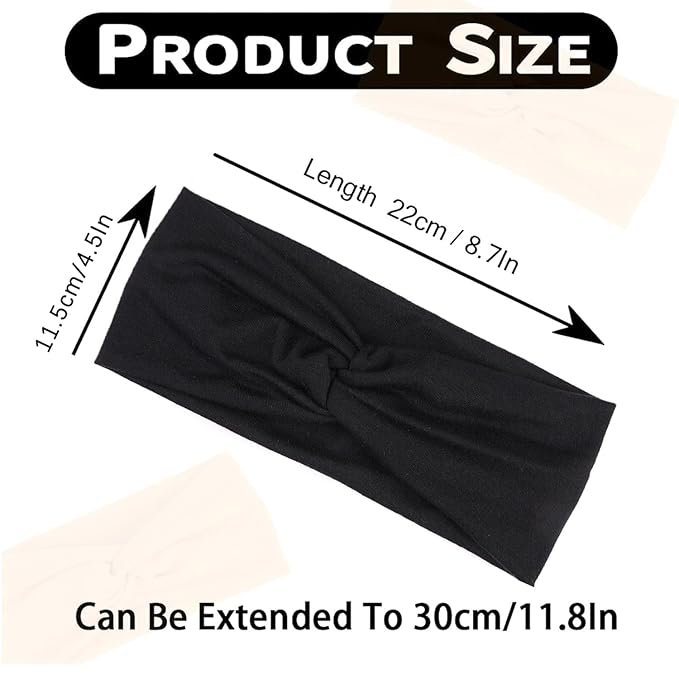 Kachanaa 6 Pack Solid Color Headbands for Women - Non - slip Soft Elastic Turbans Ideal for Running,Yoga & Sports Sweat Wicking for Girls