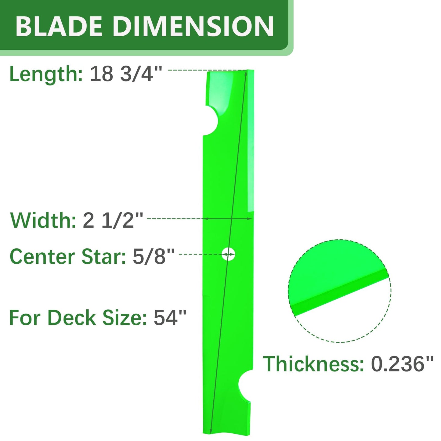JYLEYJ 038-0001-00 High Lift Blades Fit for 54 inch Bad Boy Mower Deck Maverick ZT CZT Elite Outlaw Revolt Replaces 038-0001-00, 038-0000-00(3 Pack)