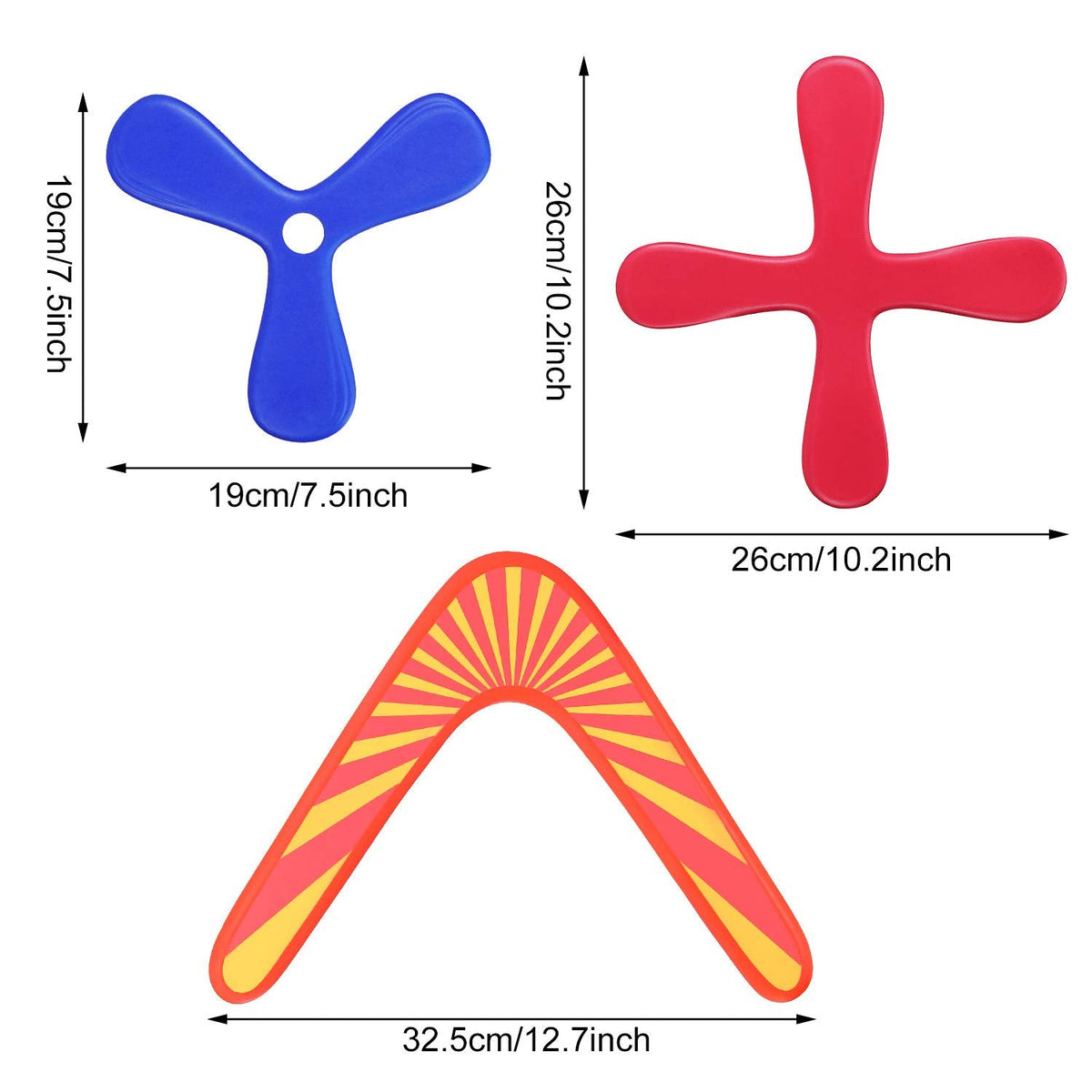 Tatuo Set of 3 Returning Boomerang, Wood and Soft Boomerang for Athletes, Sports Game Toy to Beginners, Young Throwers (Suit for Child Over 12 and Playing with Parent's Supervision)