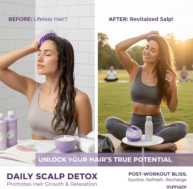 Dunnock Manual Scalp Massager & Shampoo Brush (Purple) Ã¢ÂÂ Designed to give You a Salon-Like Scalp Treatment at Home Turn Every Wash Dandruff Comb Into a Spa Experience Scalp Stimulator.