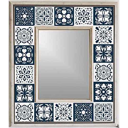 CrafTreat Reusable Mini Tiles - 6x6 Inches - DIY Art & Craft Stencils for Wood, Canvas, Paper, Fabric, Floor, Wall