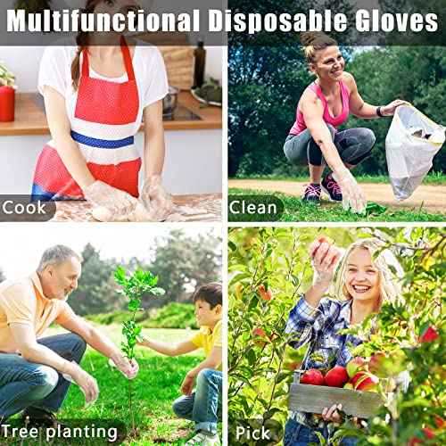 Dingion 4000 Pack Disposable Gloves Plastic Disposable Food Prep Safe PE Latex Free Gloves for Gardening Kitchen Cooking Food Handling