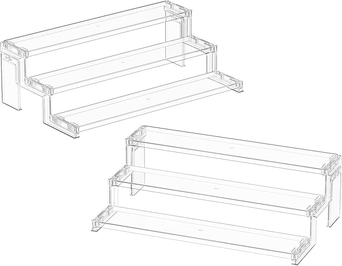 Lifewit Cupcake Stand, Perfume Cologne Organizer, Tool-Free Assembly, Display Riser, Spice Rack, Figurine Holder, Makeup Storage, Room Decor, Party Decorations, Clear, 14Ã¢ÂÂ³ 3 Tier, 2 Pcs