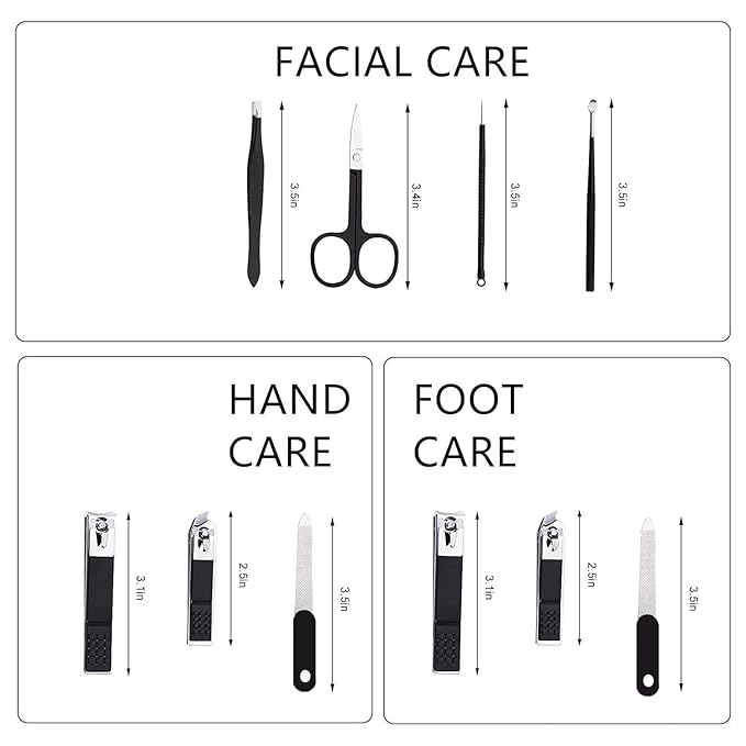 Nail Clipper Kit Nail Care Set for Men Women Nail Clipper Set Manicure Kit with Case Toe Finger Nail Clippers Personal Care Tools Travel Manicure Set Nail Clipper Grooming Kit Gfit for Men Women