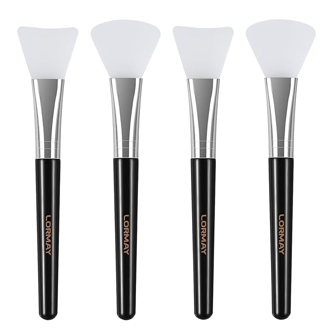 LORMAY 4 Pcs Silicone Face Mask Applicator Brush for Facial Mud, Clay Mask, Modeling Mask, Jelly Mask