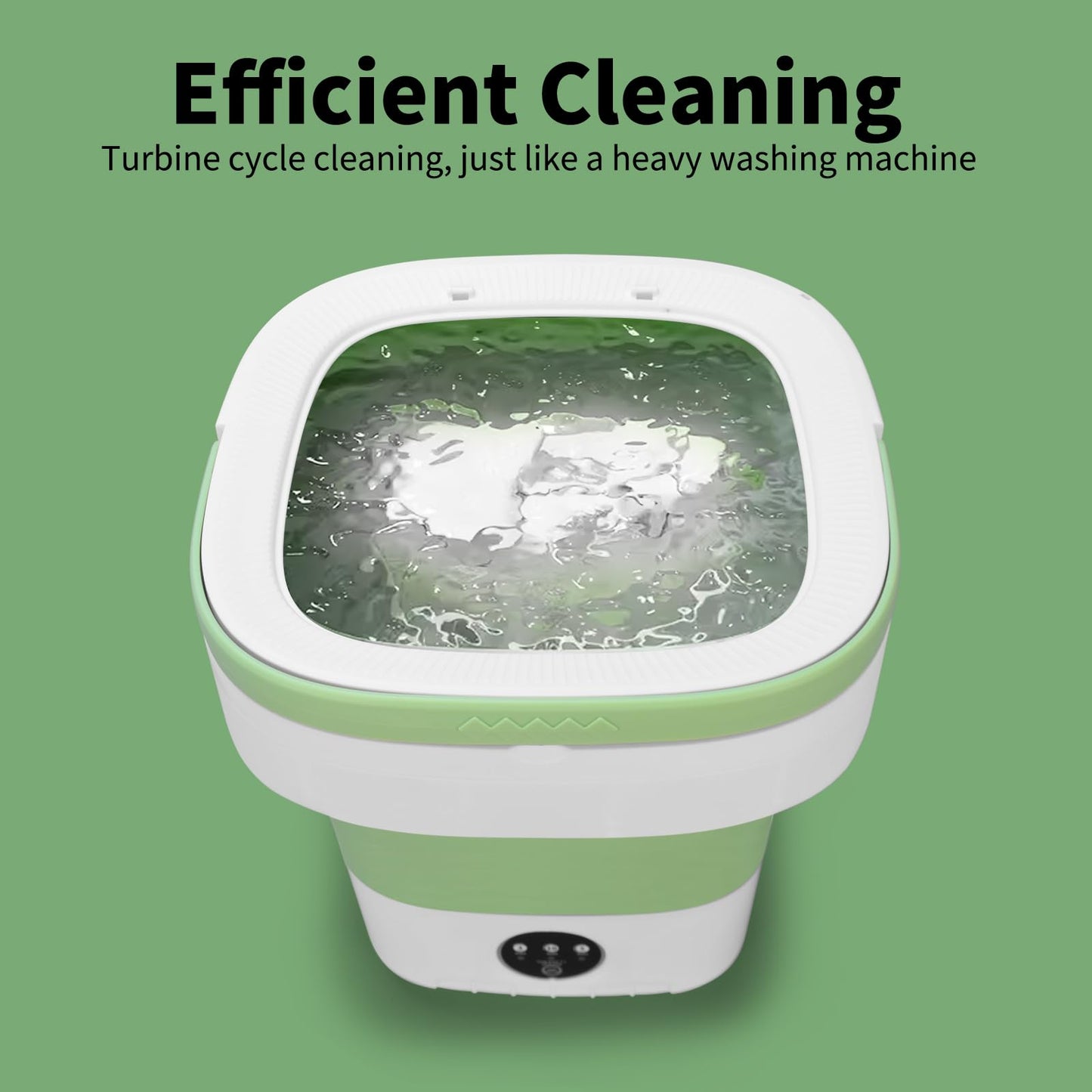 Portable Washing Machine, Mini 16L Upgraded with Spin Basket Laundry Machine, 3 Modes Deep Cleaning, Upgraded Small Collapsible Laundry for Hotel, Apartment, Home and Travel - Green