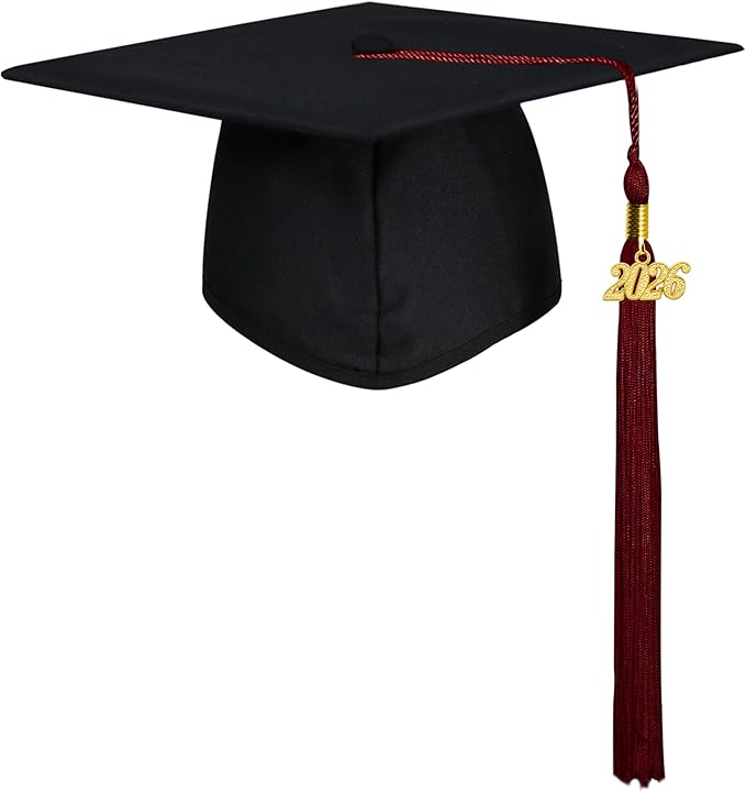 GraduationMall Matte Graduation Cap with 2026 Tassel for High School & Bachelor