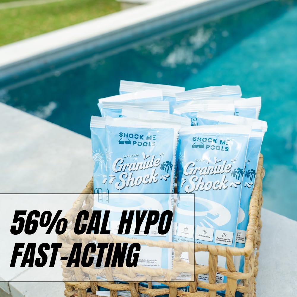 Cal Hypo Granule Pool Shock – Fast-Dissolving Chlorine Shock Treatment for Swimming Pools – Powerful Pool Water Clarifier & Sanitizer – for Inground & Above Ground Pools – 1 lb Bag (24 Pack)