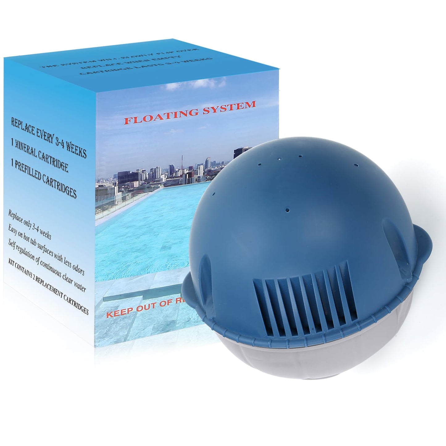 Hot Tub Floating System Mineral Cartridge + Prefilled Replacement Cartridge 1-Pack, Compatible with Frog Ease Floating System, Self-Regulating Water Treatment