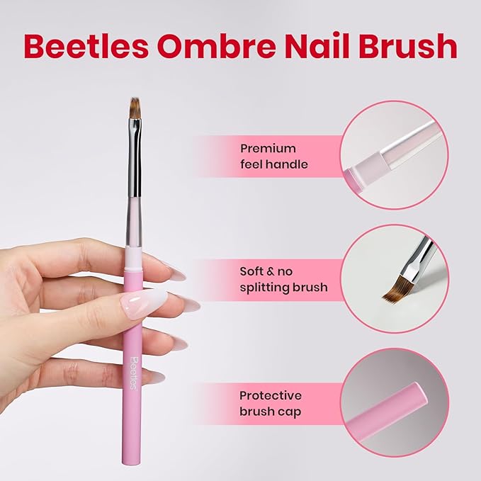 Beetles Nail Art Brush 1Pcs Ombre Gel Nail Art Design Pen Painting Tools Ombre Gradient Fingernail Brush Nails Cleaning Brushes Nails Salon Diy at Home