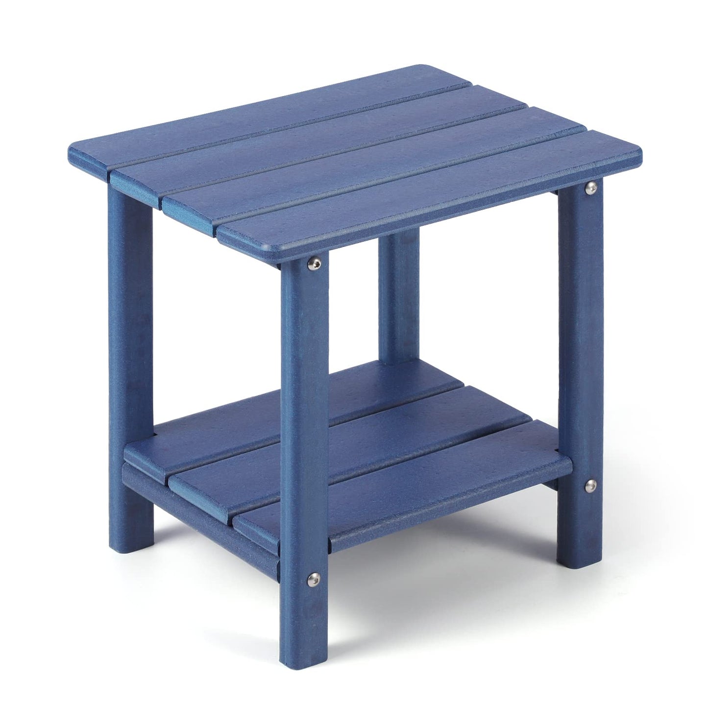 Apolimi Adirondack Outdoor Side Table, 2-Tier Sturdy Patio End Table Weather Resistant, 16.5" Solid Side Table for Patio, Pool, Porch
