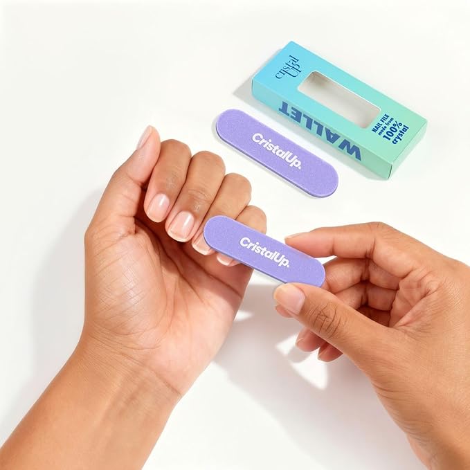 Crystal Nail File 2 in, Mini Glass File Ideal for Wallet, Durable, Gentle on Nails, Perfect for Travel, Home, Office and On the Go, Compact for Quick Touch Ups