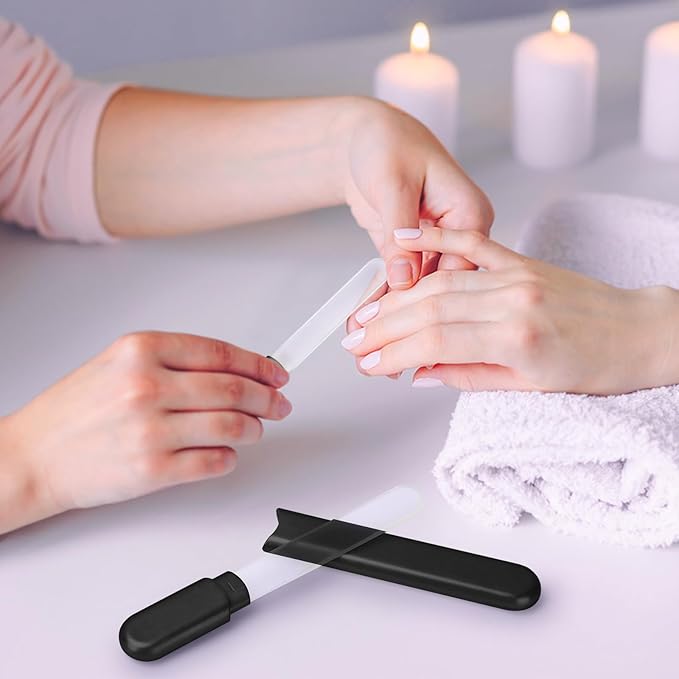 Stocking Stuffers for Women Men,Glass Nail File with Case,Christmas Gifts for Women,Birthday Valentines Day Gifts for Her Sister Best Friends,Crystal Fingernail Files Professional Foot Nail Care Tool