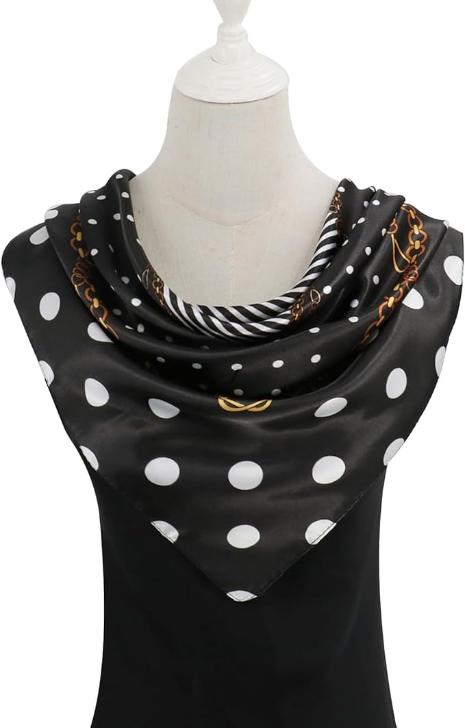vimate 35" Square Silk Like Head Scarf - Women's Fashion Satin Scarf Bandana for Hair Wrapping at Night.