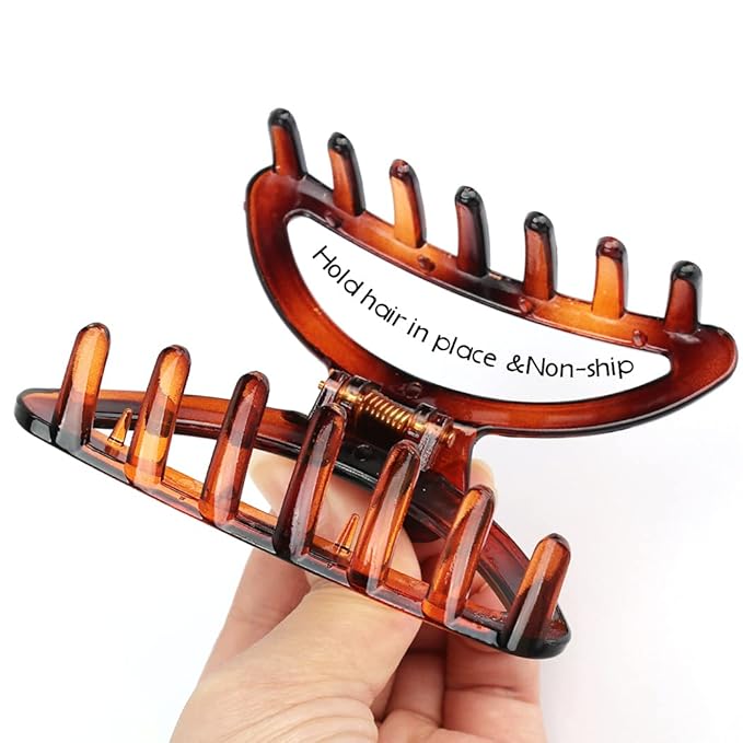 Canitor 4Pcs Women's Hair Claw Clips - Semicircle Acrylic Clips for Thick, Thin and Medium Hair