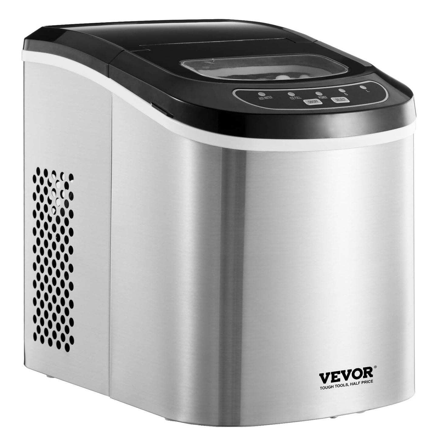 VEVOR Countertop Ice Maker, 9 Cubes Ready in 6 Mins, 33lbs in 24Hrs, Self-Cleaning Portable Ice Maker with Ice Scoop and Basket, Ice Machine with 2 Sizes Bullet Ice for Home Kitchen Office Bar Party