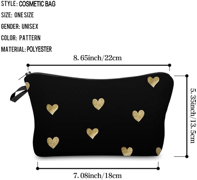 Deanfun Makeup Case Small, Cosmetic Zipper Bag Waterproof for Purse Mini, Women Cute Traveling Accessories Pouch for Ladies Thanksgiving Christmas Gifts(I'm so Perfect Cat D2-51294)