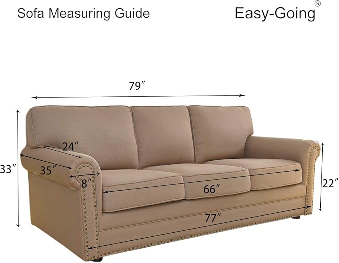 Easy-Going Reversible Couch Cover for 3 Cushion Couch Sofa Cover for Dogs Water Resistant Furniture Protector Cover with Foam Sticks Elastic Straps for Pet Cat (Sofa, Wine/Beige)