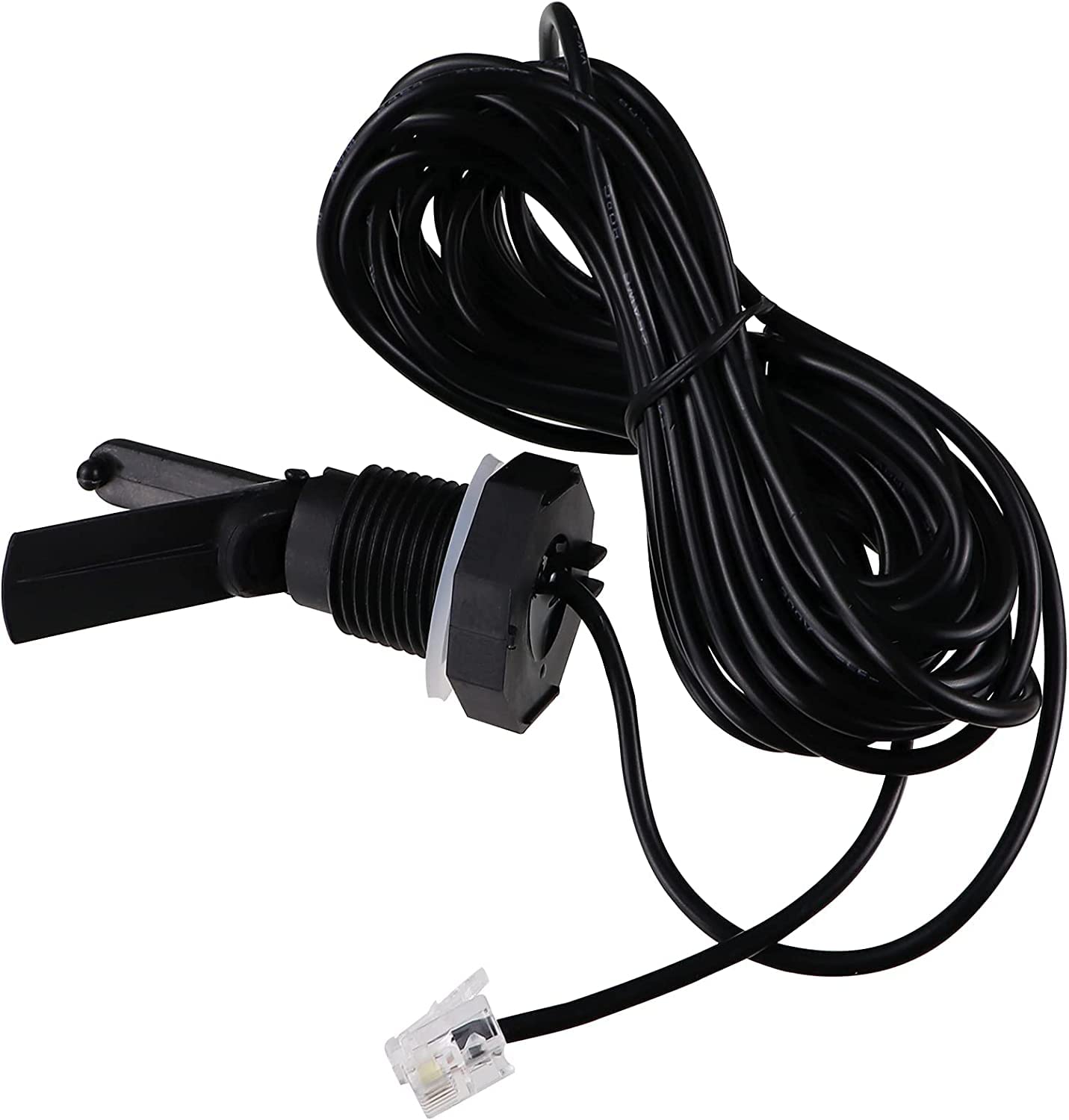 Flow Switch Assembly GLX-FLO-RP for Hayward Goldline Aquarite Salt Systems, Pool Flow Sensor Suitable for Hayward Salt Cell and Salt Chlorine Generator System, with 15-Foot Cable (Matte Black)