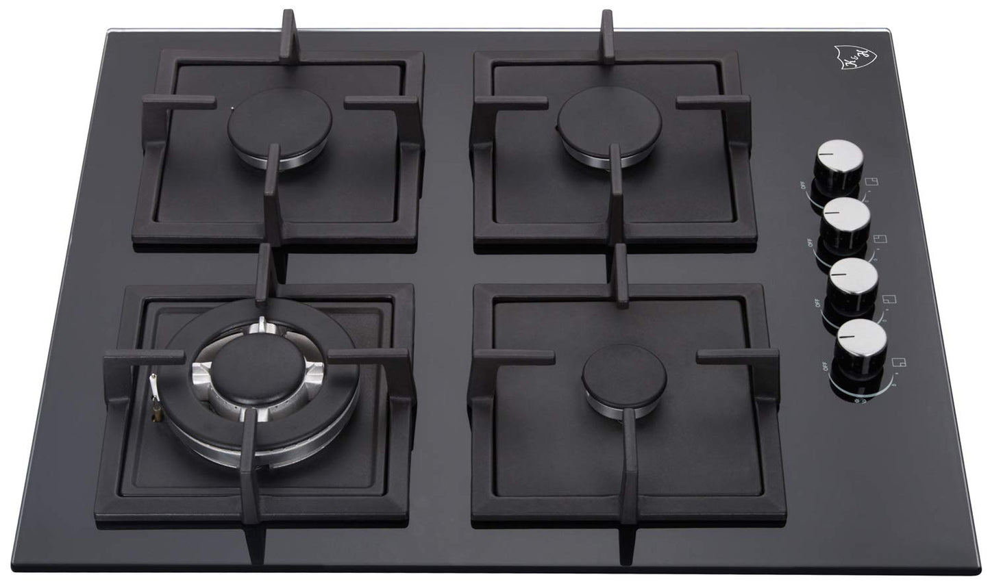 K&H 5 Burner 30 Inch Built-in LPG/Propane Gas Stove Top Glass Surface Cast Iron Cooktop UL/ETL Certified 5-GCW-LPG