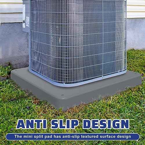 Equipment Pad for Air Conditioner Heat Pump Systems,24 x 24 x 2 inches,Outdoor Plastic Condenser Pad Ground Support Base for Condensing Units
