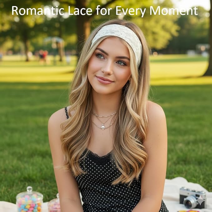 TERSE Lace Headbands for Women Trendy Boho Hair Accessories: Cute Head Bands for Women's Hair Fashion Hairbands 6PCS