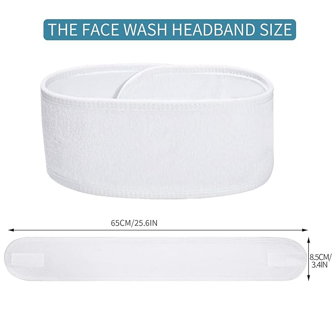 obeoby 4 Pack Facial Headbands for Women, Adjustable Spa Headband for Washing Face Shower Yoga Stocking Stuffers Gifts