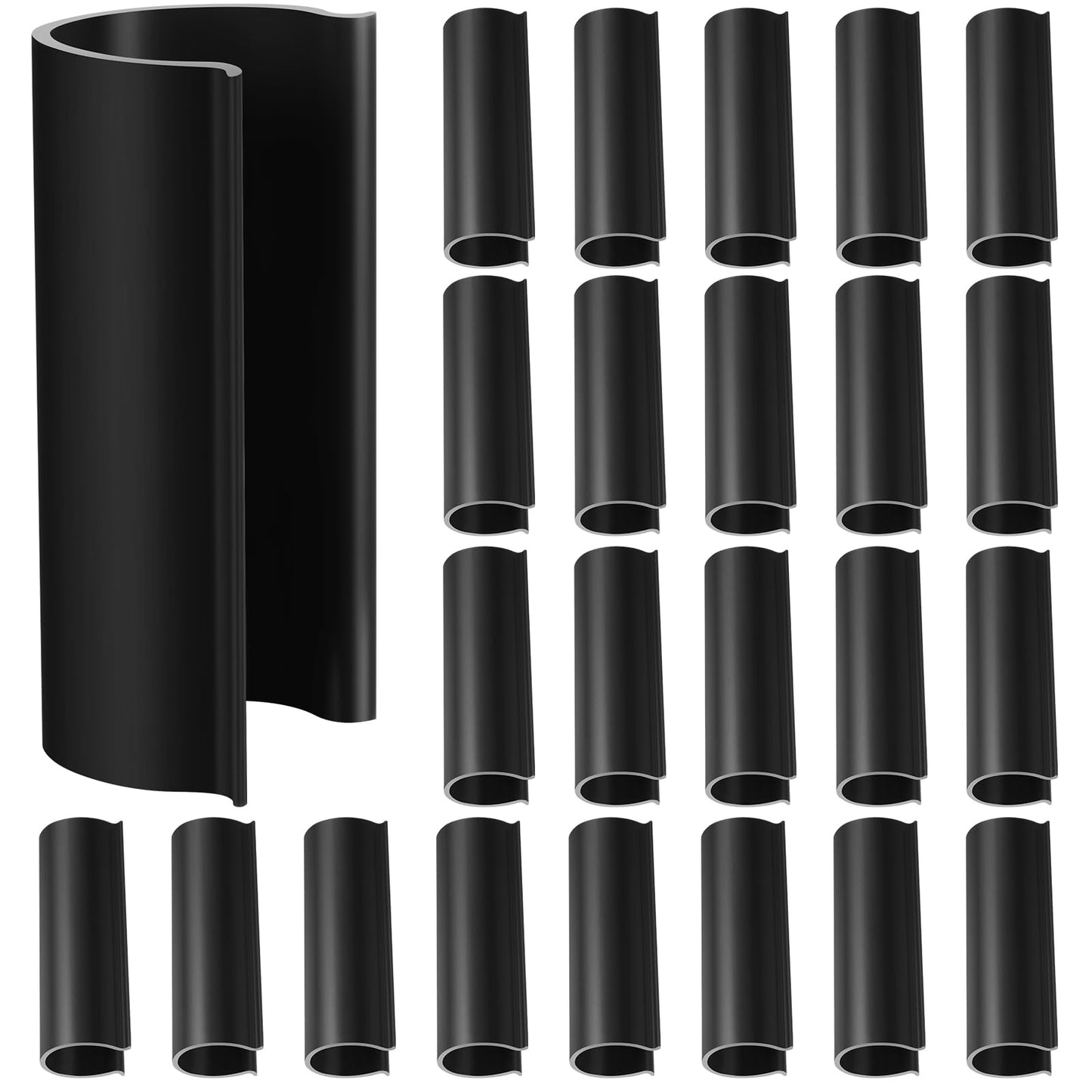 Jetec 32 Pcs PVC Pipe Clips Pool Cover Clamps for Above Ground Pool Greenhouses, Row Covers, Garden, Shelters, Bird Protection, 2.4 Inch Long(for 3/4 Inch PVC Pipe,Black)