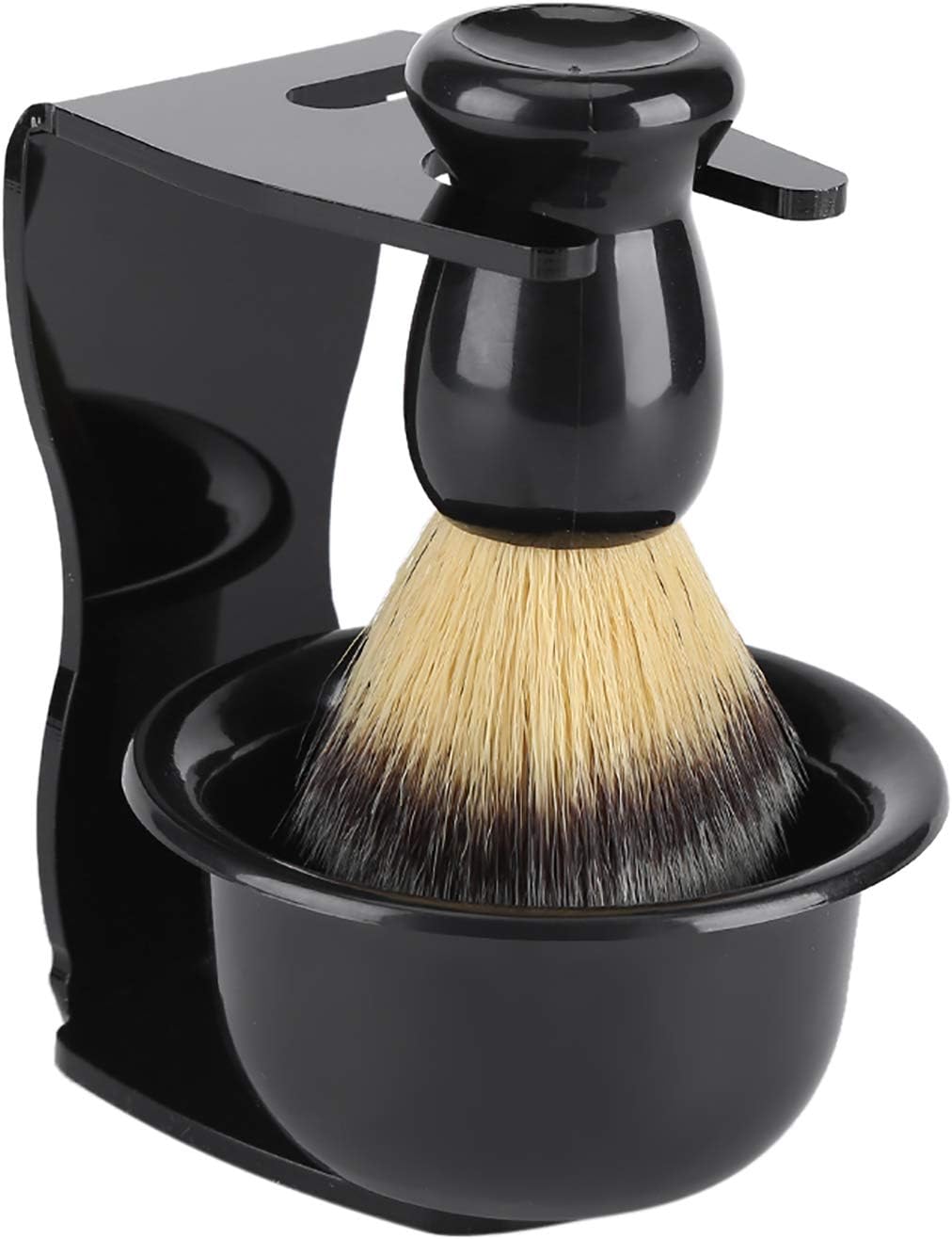 Shaving Brush Set, 3 in 1 Men Hair Shave Brushes Bowl Stand Shaving Cream Soap Razor Holder Mug Kit Soft Nylon Cleaning Tool for Wet Father Husband Boyfriend Birthday Dad Valentines Day Gifts Women