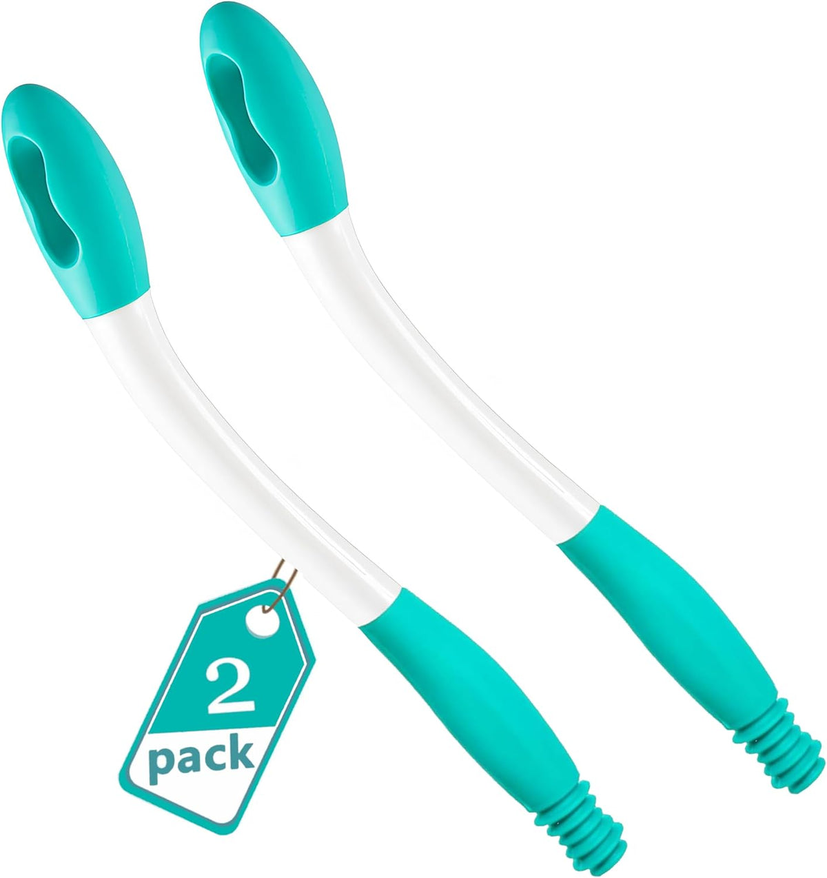 2-Piece Toilet Aids for Wiping - 15.7" Long Reach Comfort Butt Wiper Tools - Bathroom Bottom Buddy Wiping Self Assist for Disabled,Elderly,Pregnant,Overweight People and Back Surgery Recovery