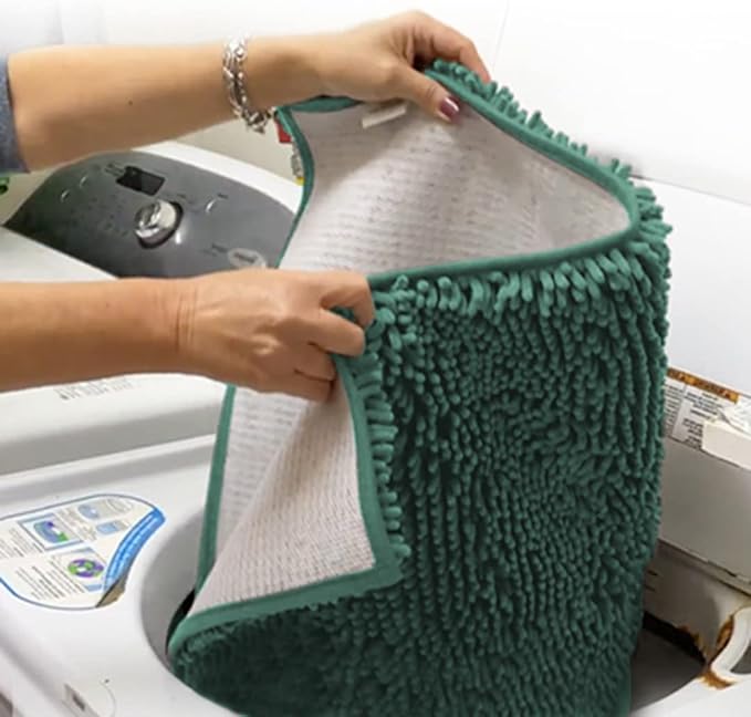 Muddy Mat® | Super Absorbent Door Mat Indoor, Microfiber Quick Dry Chenille Entryway Rug, Non-Slip Front Door Mat, Indoor Mats for Entryway, Machine Washable Pet Rug, Seafoam Green 30"x19"
