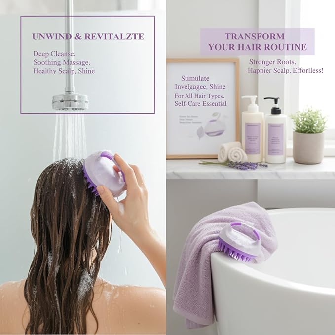 Dunnock Manual Scalp Massager & Shampoo Brush (Purple) Ã¢ÂÂ Designed to give You a Salon-Like Scalp Treatment at Home Turn Every Wash Dandruff Comb Into a Spa Experience Scalp Stimulator.