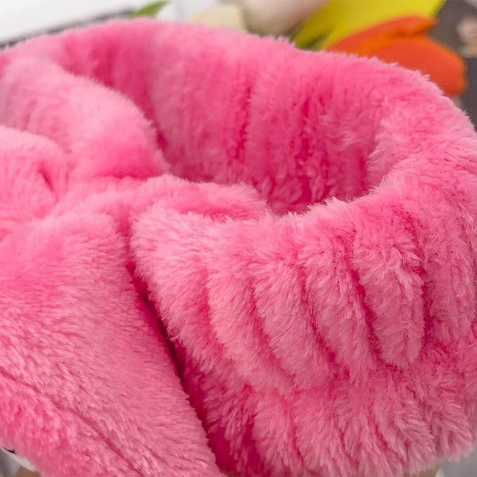 Kawaii Cartoon Headband, Cute Anime Spa Band for Women face Washing Makeup Skincare, Soft Microfiber Coral Shower Fluffy Towel Hairband for Girls (KT)