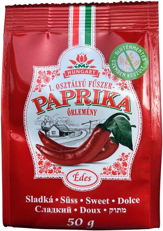 Hungarian Sweet Paprika (1.7oz/50g) Imported from Hungary, Gourmet Quality, Mild and Rich Flavor for Goulash, Stews, Roasts and Rubs