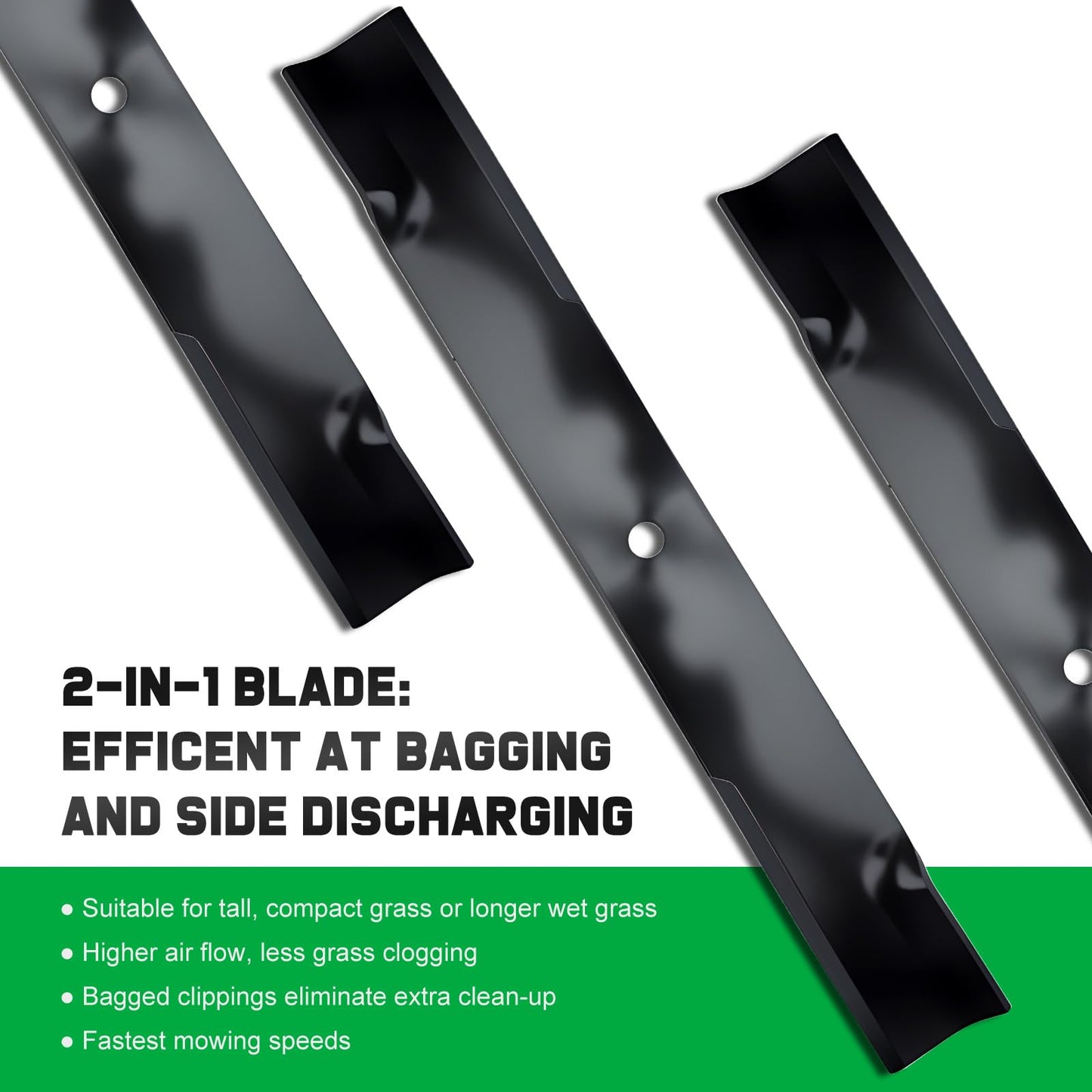 Grasscool 793794 Blades Compatible with Hustler Raptor Fastrak Super Z SD SDX XD XDX 60" Zero Turn Riding Mower Replace for 794214 606253 794685 600901 603992 794230